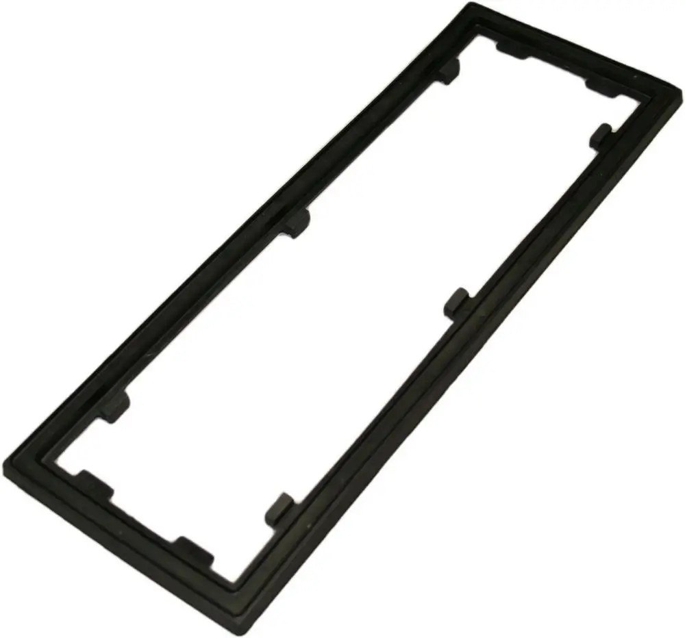 Gummidichtung von Bosch in rechteckiger Form, geeignet für Brenner. Zeigt Clip-Mechanismus zur Befestigung an.